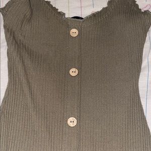 Olive Button Down Dress